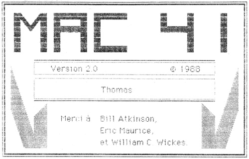 Mac 41 - A propos de...